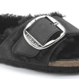 Madrid Big Buckle Shearling Oiled Leather