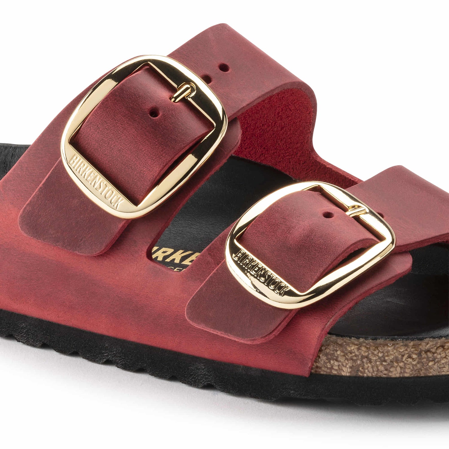BIRKENSTOCK Arizona Big Buckle Oiled Leather Sandal Red