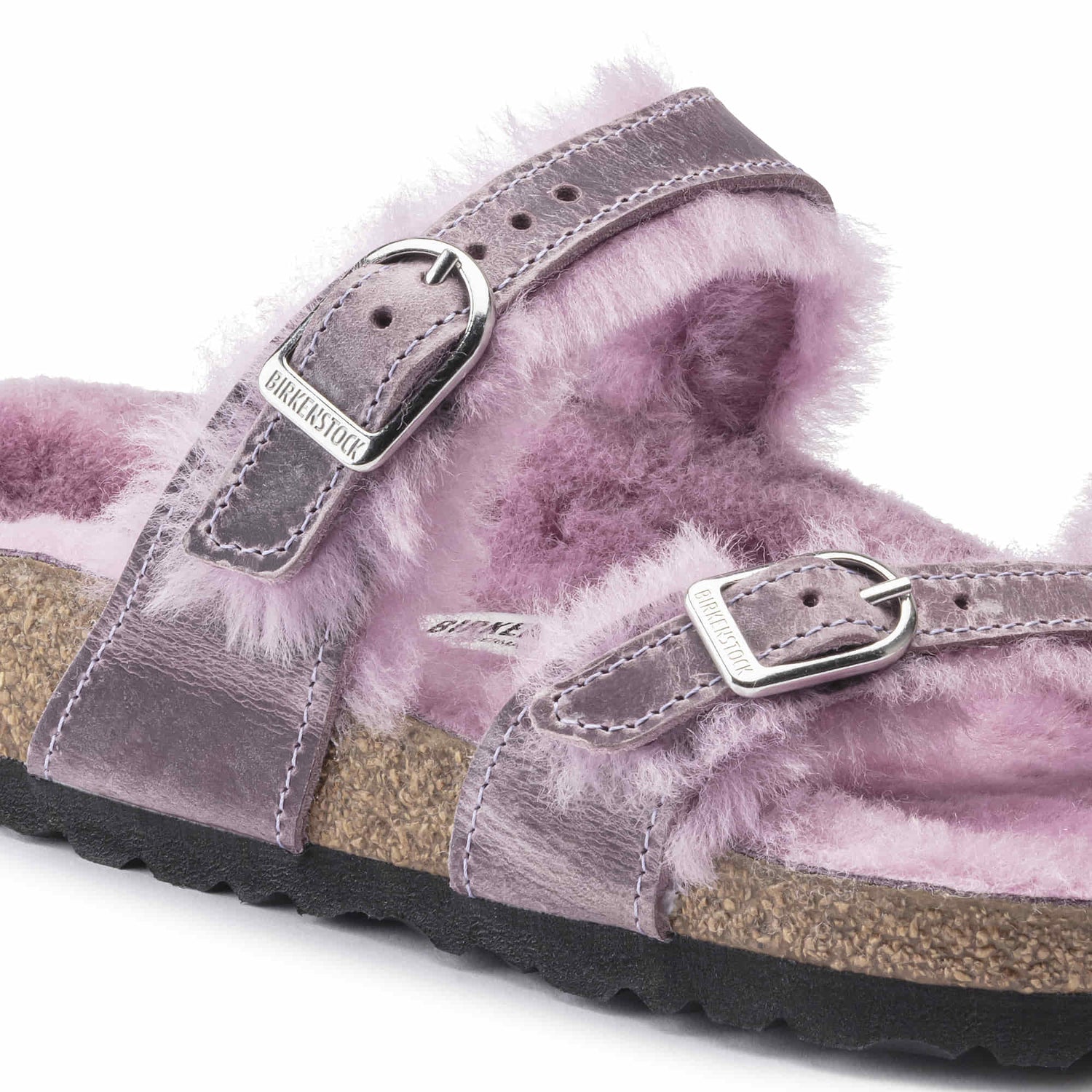Birkenstock Mayari Shearling purple  Oiled Leather Details