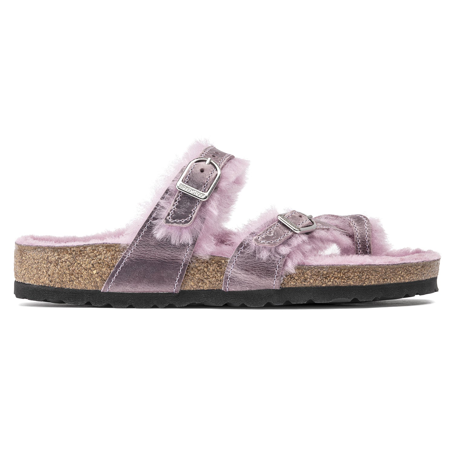 Birkenstock Mayari Shearling purple  Oiled Leather Side Look