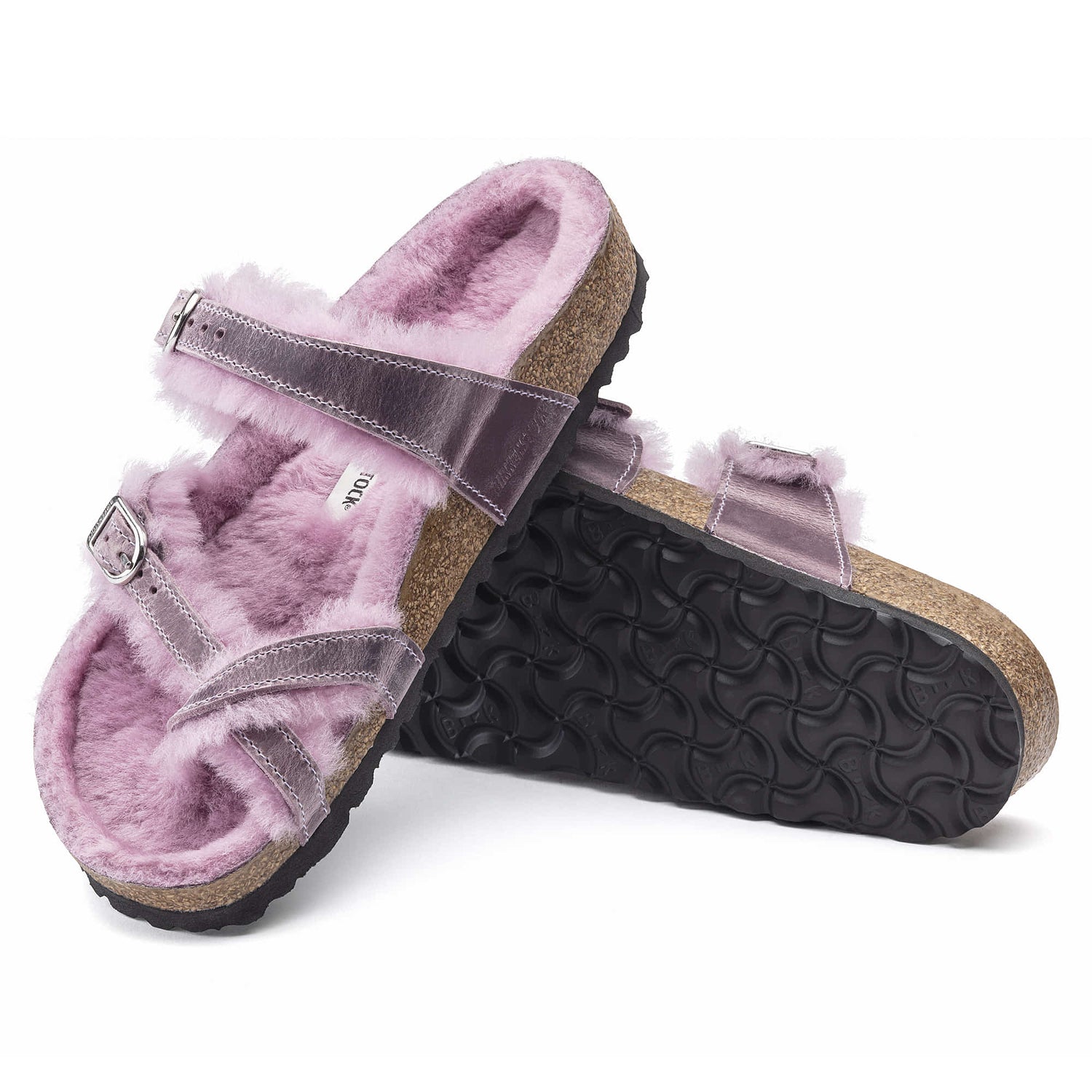 Birkenstock Mayari Shearling purple  Oiled Leather Sole 