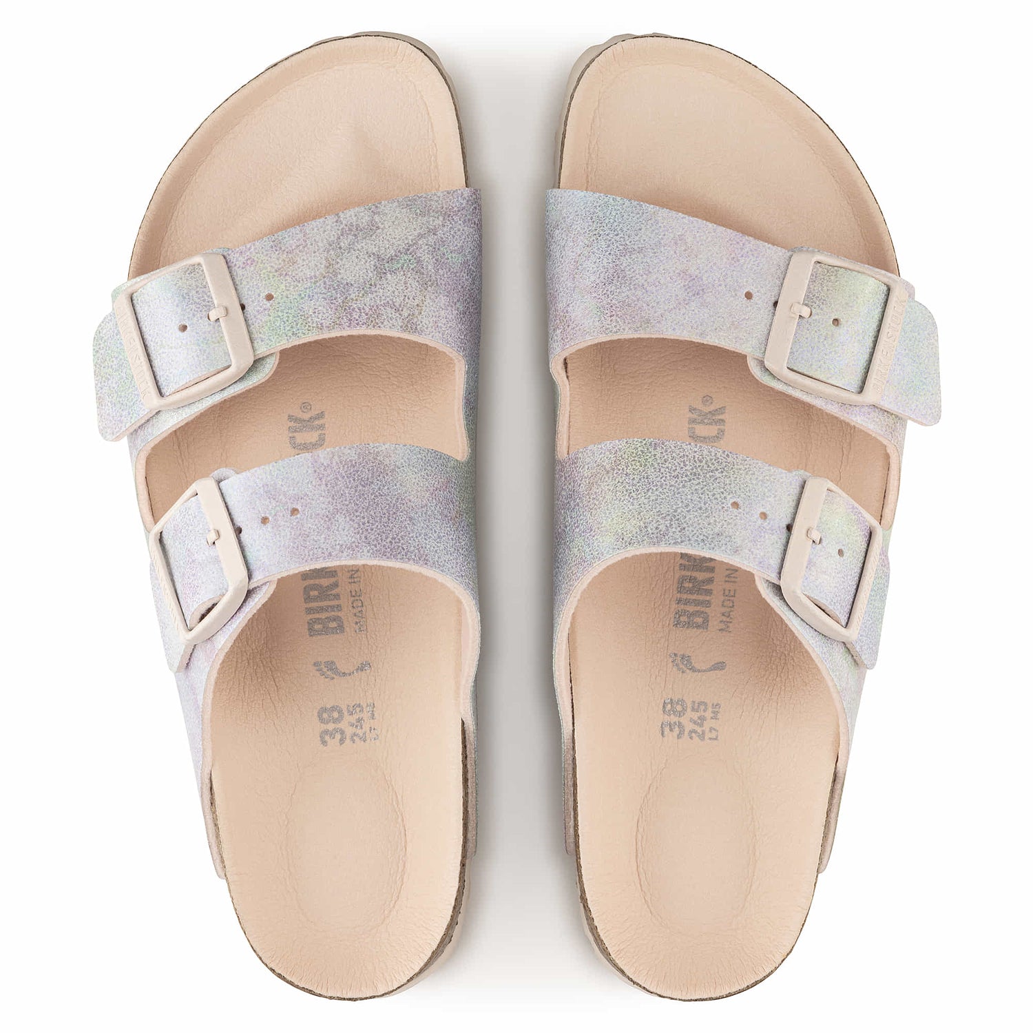 Micro Fibre Birkenstock Washed Metallic Blue Silver Buy Blue Blue