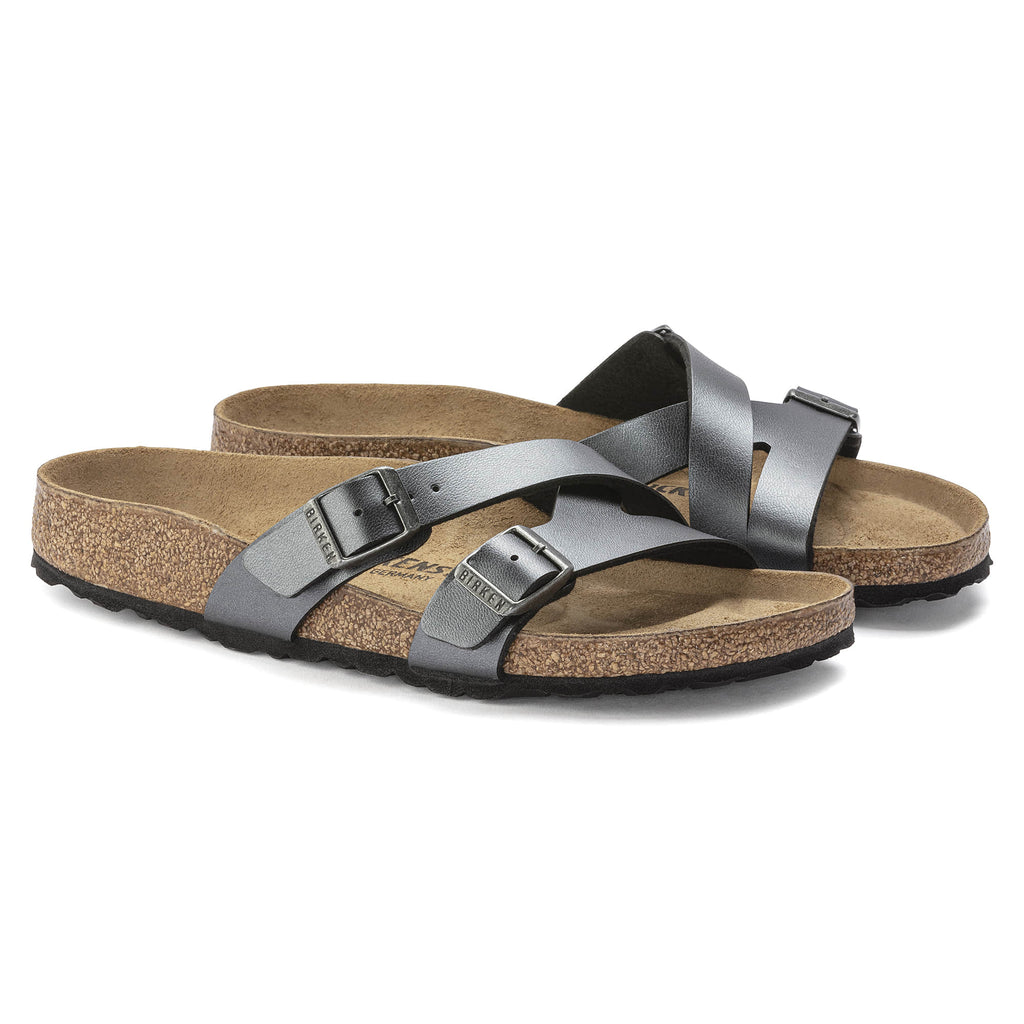 Birkenstock Women's Yao Balance Birko-Flor Patent Coral Peach Sandals