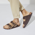 Birkenstock Arizona Bold Shearling Nubuck Leather closeup