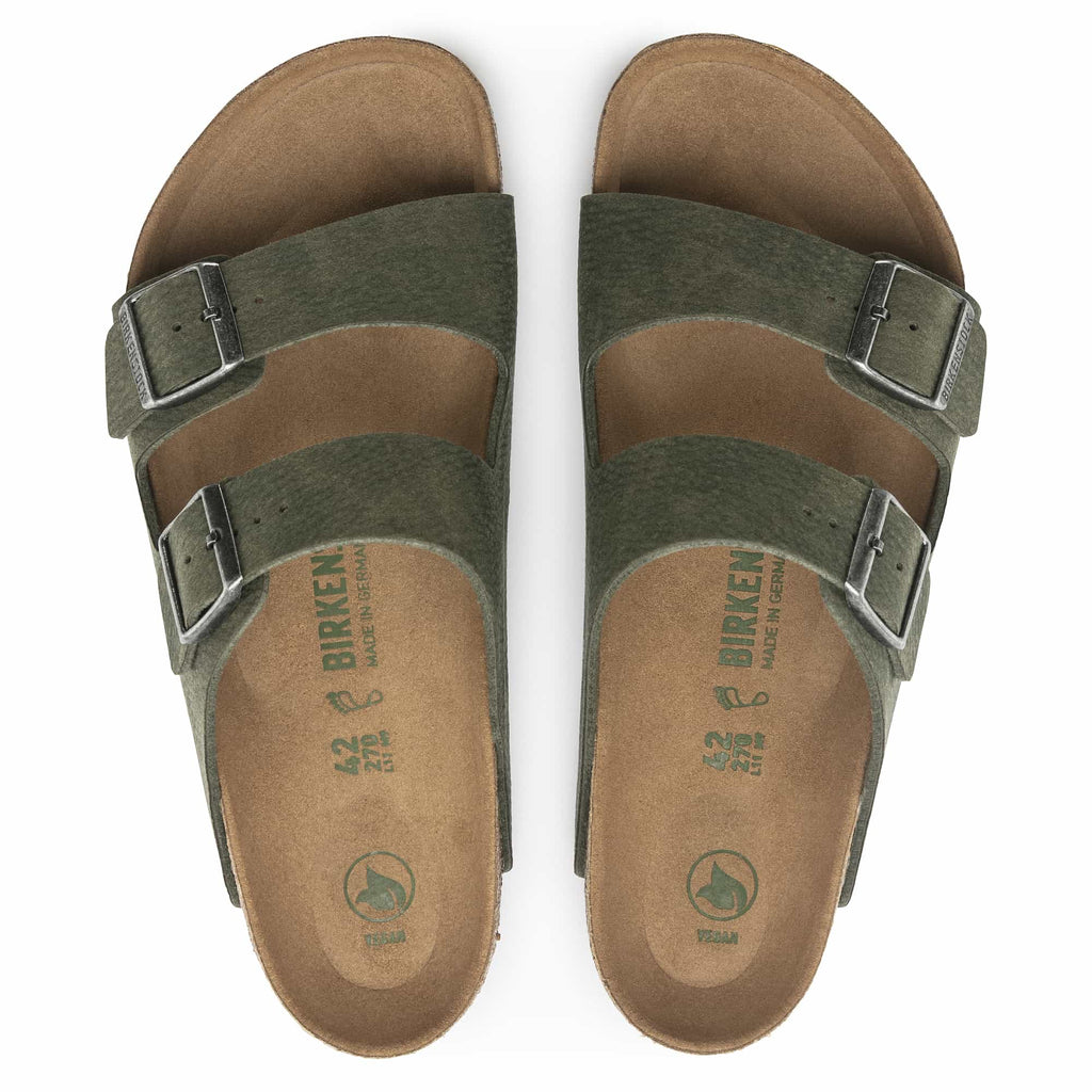 Birkenstock Arizona Vegan Green Micro Fibre Sandal Top Look