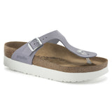 BIrkenstock Purple/Purple Fog Gizeh Platform Nubuck Leather Sandal