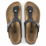 know more about Birkenstock black Gizeh Oiled Leather Sandal 