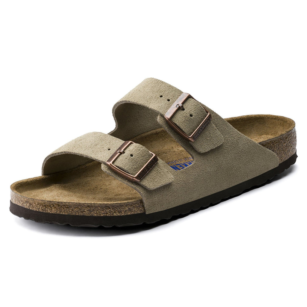 BIRKENSTOCK Arizona Soft Footbed Suede Leather Sandal - Taupe